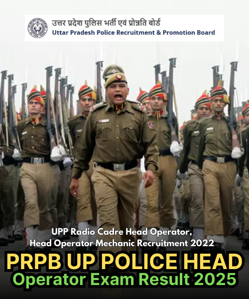 UP Police Head Operator Recruitment 2024 Exam Result 2025 – PRPB Uttar Pradesh