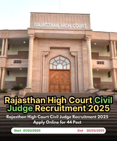 Rajasthan High Court Civil Judge Recruitment 2025 Apply Online