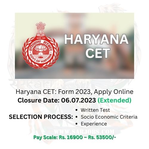 Haryana CET: Form 2023 to Apply Online