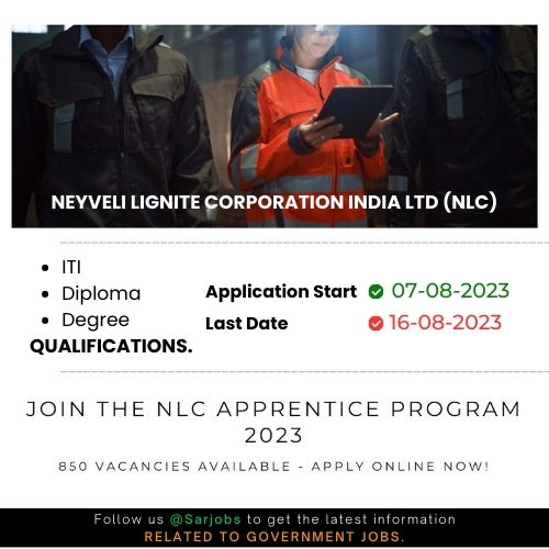 Neyveli Lignite Corporation India Ltd Apprentice  2023 Apply Online
